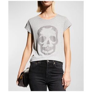 ZADIG & VOLTAIRE Skull Strass Short Sleeve Shirt